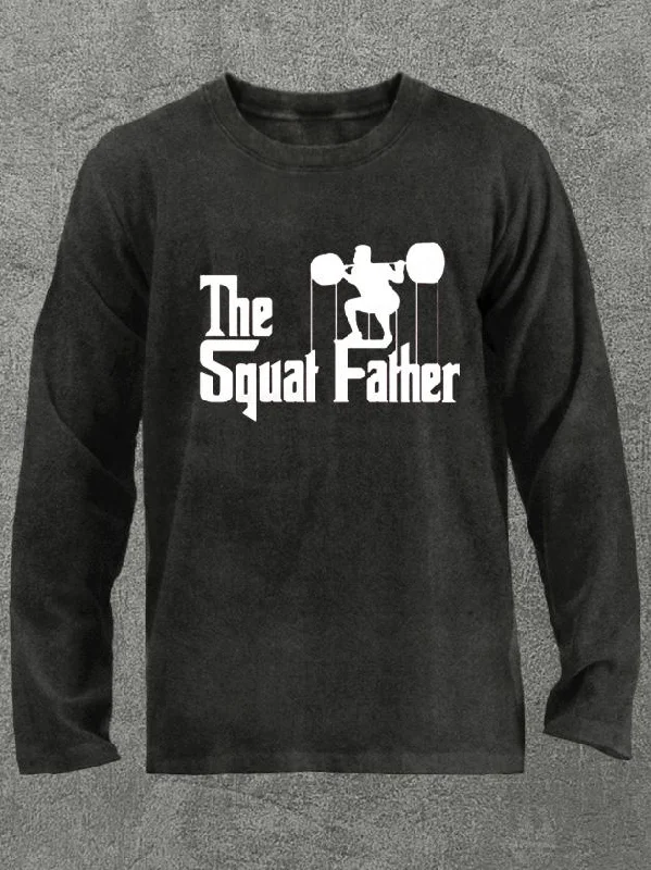 the squat father Washed Gym Long Sleeve Shirt