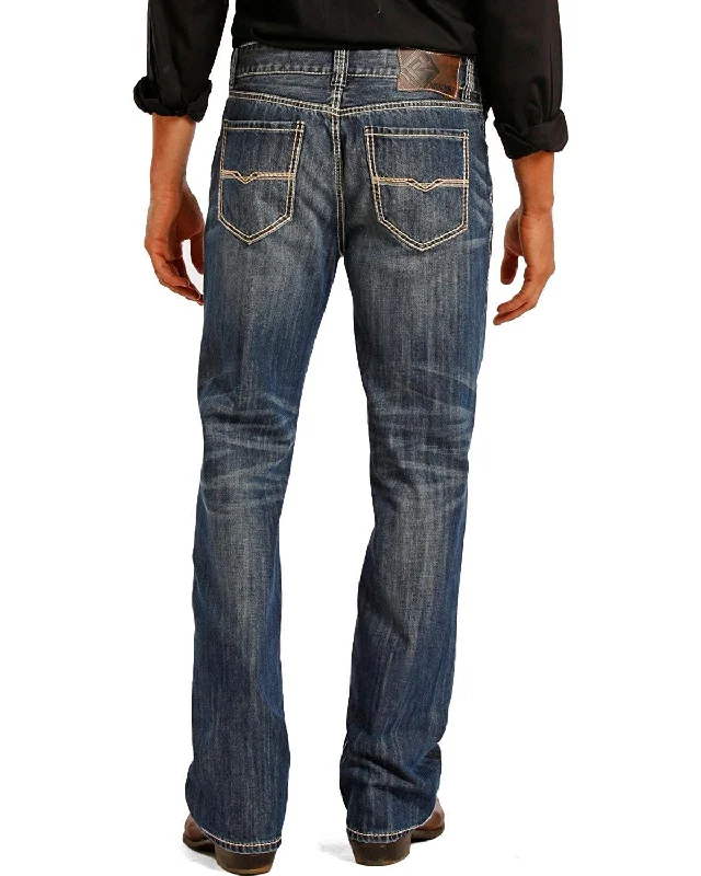 Rock & Roll Denim Men’s Relaxed Fit Double Barrel Straight Leg Vintage Wash Jean MOS8553