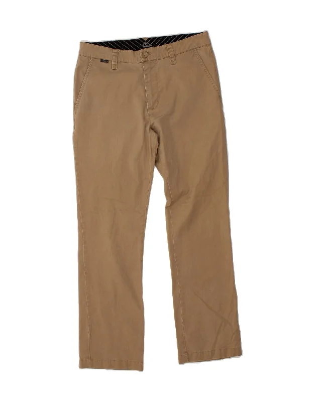 QUIKSILVER Mens Straight Chino Trousers W30 L29 Beige Cotton