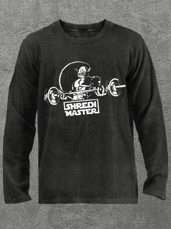 shredi master Washed Gym Long Sleeve Shirt