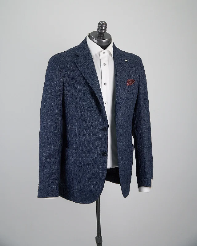 Textured Chevron Wool Sport Jacket