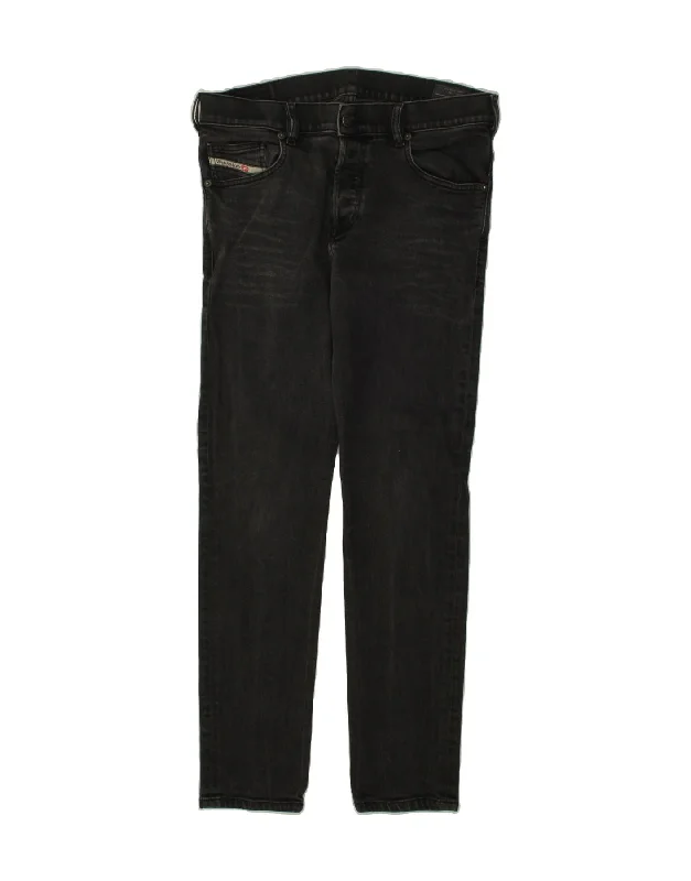 DIESEL Mens Skinny Jeans W32 L30 Black Cotton