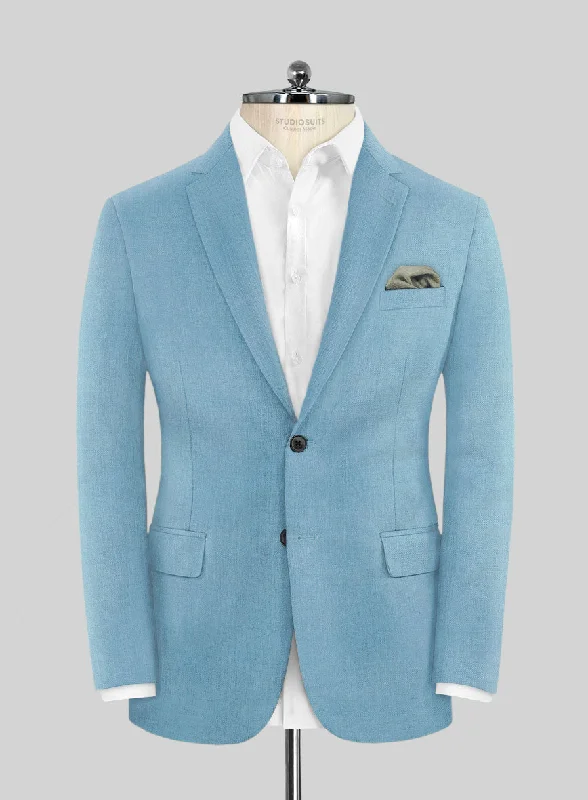 Marco Stretch Pastel Blue Wool Jacket