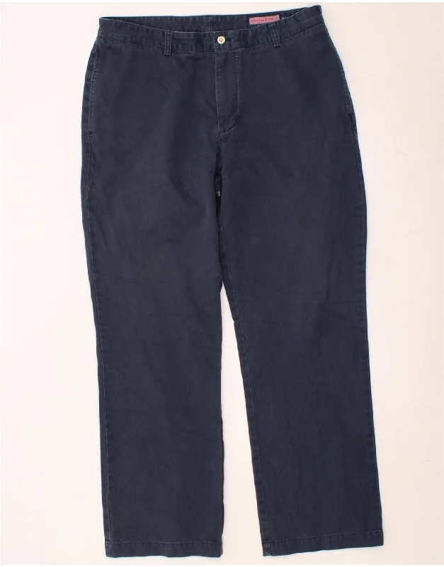 VINEYARD VINES Mens Straight Chino Trousers W36 L32 Navy Blue Cotton