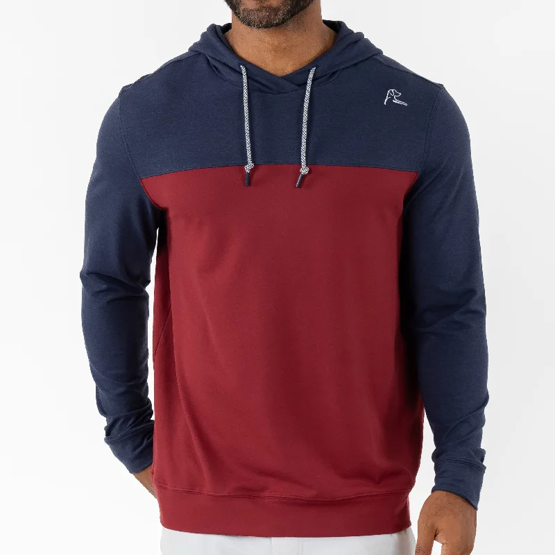 Hesi Performance Hoodie | Colorblock - Fleet Navy/Merlot