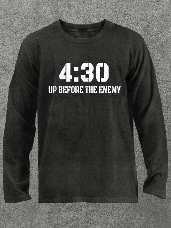 up before the enemy Washed Gym Long Sleeve Shirt