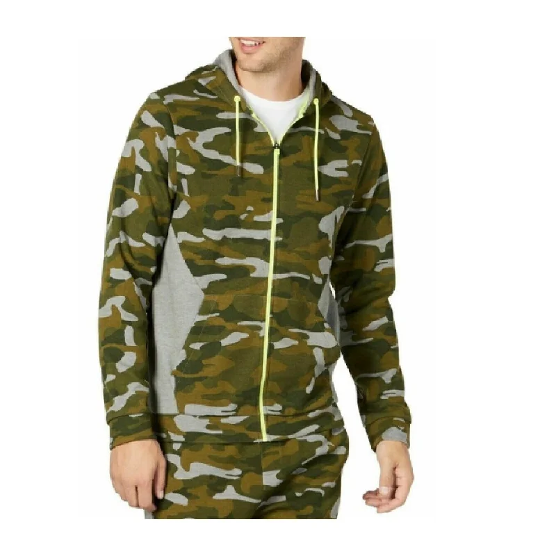 Ideology Men's Colorblocked Camo Jacket Green Size Large