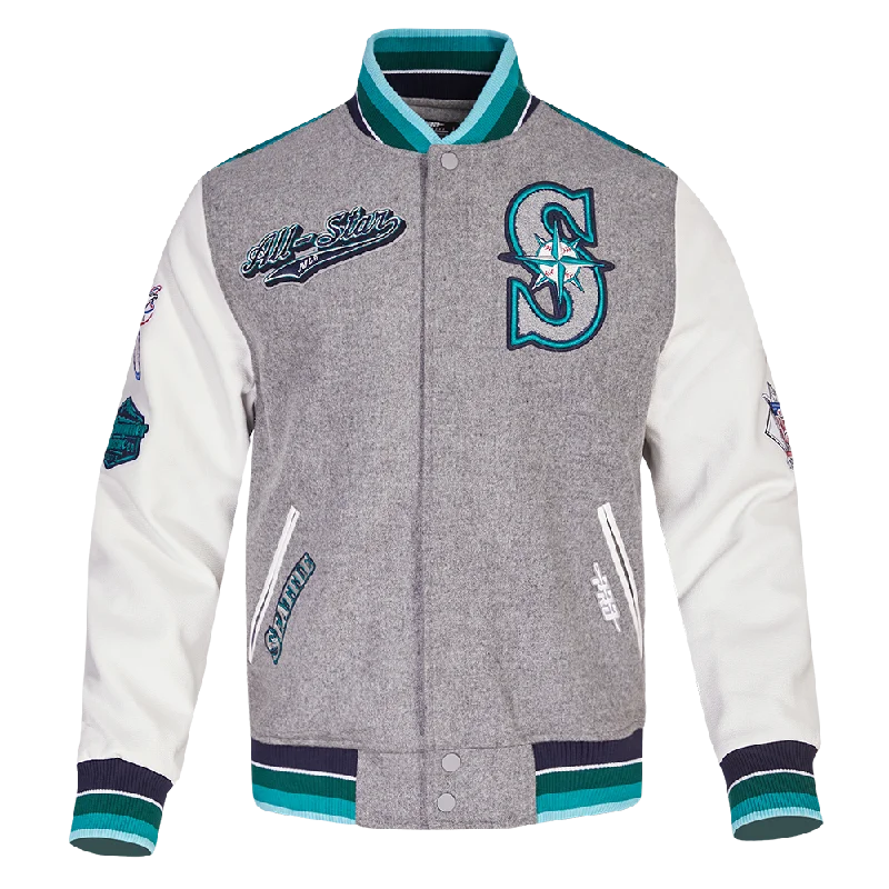 MLB ALL STAR 2023 RIB WOOL MEN'S VARSITY JACKET (HEATHER GREY/WHITE)