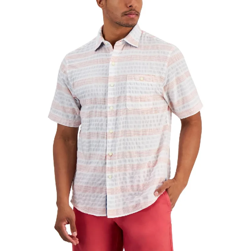 Tommy Bahama Mens Striped Collar Button-Down Shirt