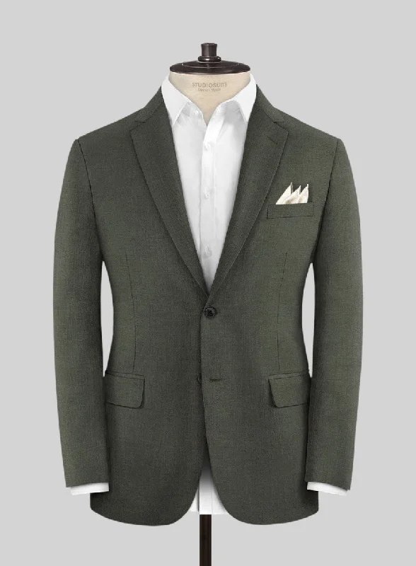 Napolean Stretch Olive Green Wool Jacket