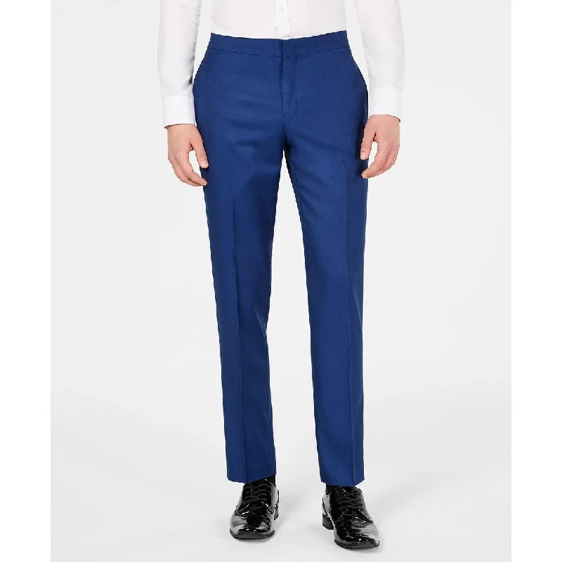 Ryan Seacrest Distinction Men's Slim Fit Stretch Cobalt Blue Tuxedo Suit Pants Navy Size 33X32