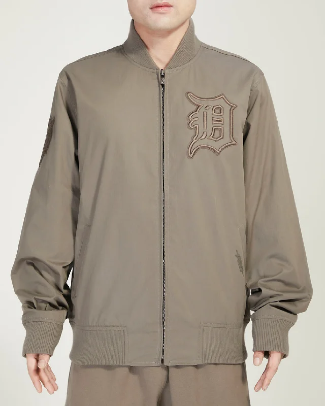 MLB DETROIT TIGERS NEUTRAL MEN'S TWILL JACKET (DARK TAUPE)