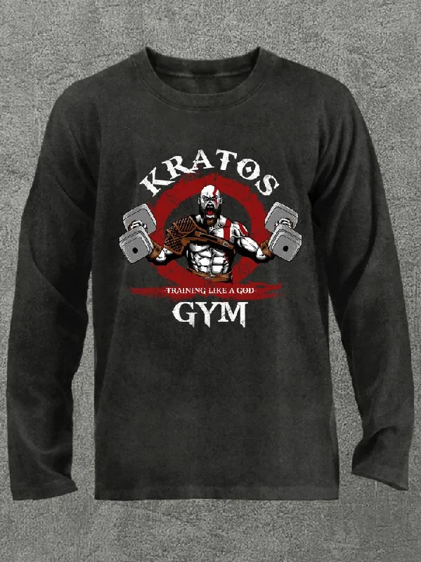 Kratos GYM Washed Gym Long Sleeve Shirt