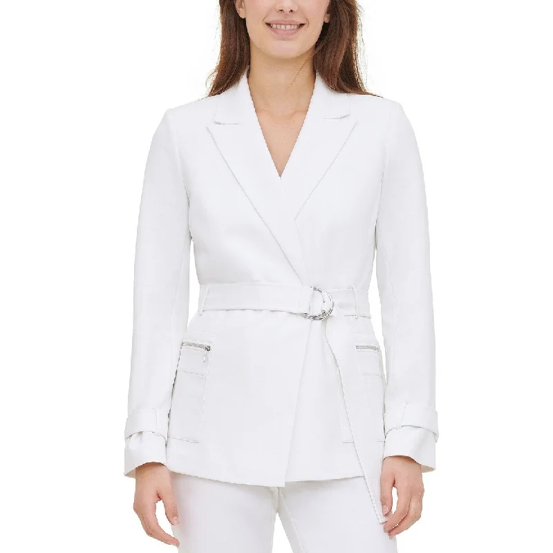 Calvin Klein Women's Belted Jacket White Size Large