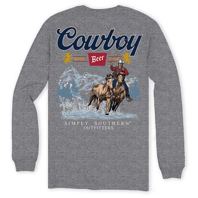 Cowboys & Beer Mountain Long Sleeve T-Shirt