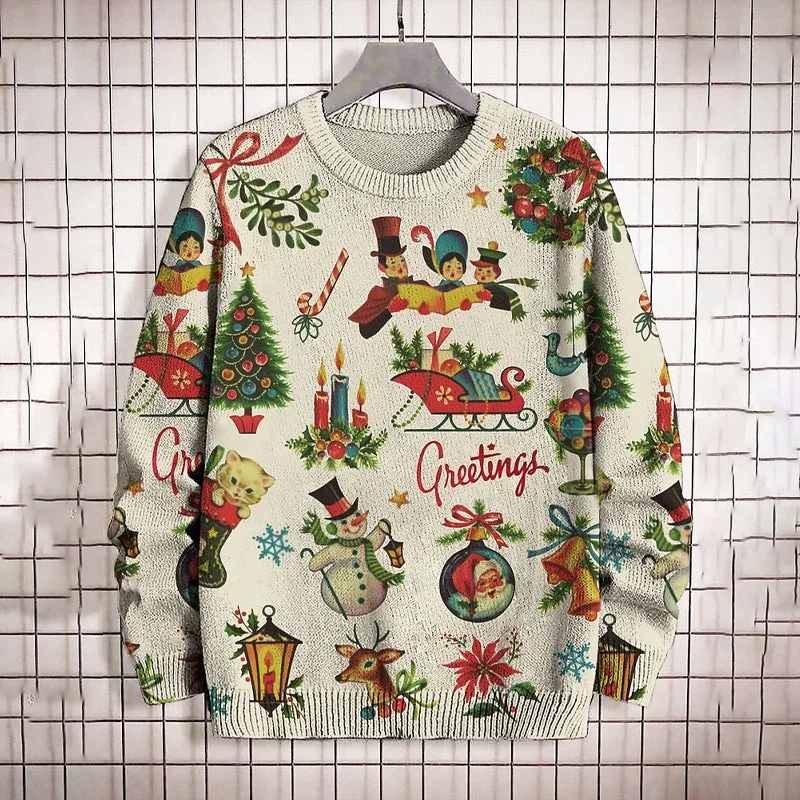 Men's Christmas Cartoon Print Sweater