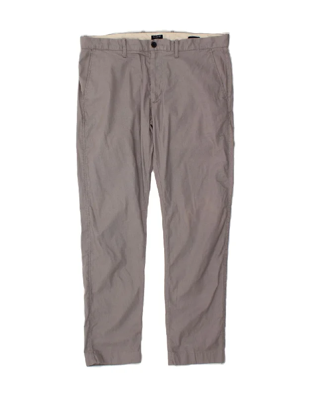 J. CREW Mens Slim Chino Trousers W36 L32 Grey Cotton