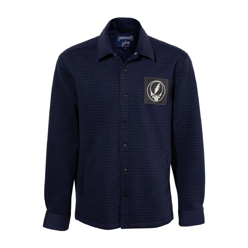 Grateful Dead | Quilted Outdoor Button | Down Stealie Navy