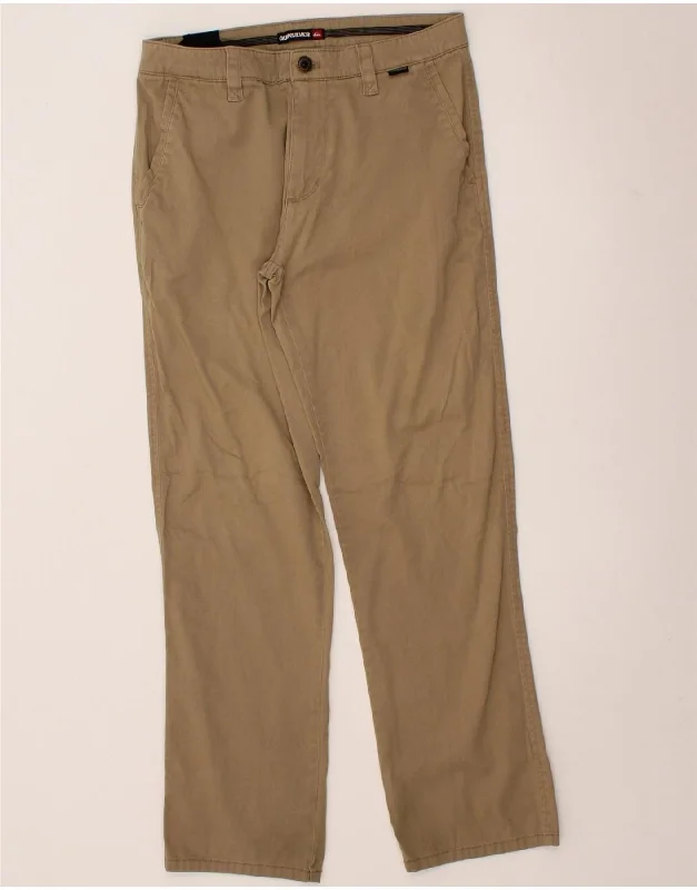 QUIKSILVER Mens Straight Chino Trousers W30 L30 Beige