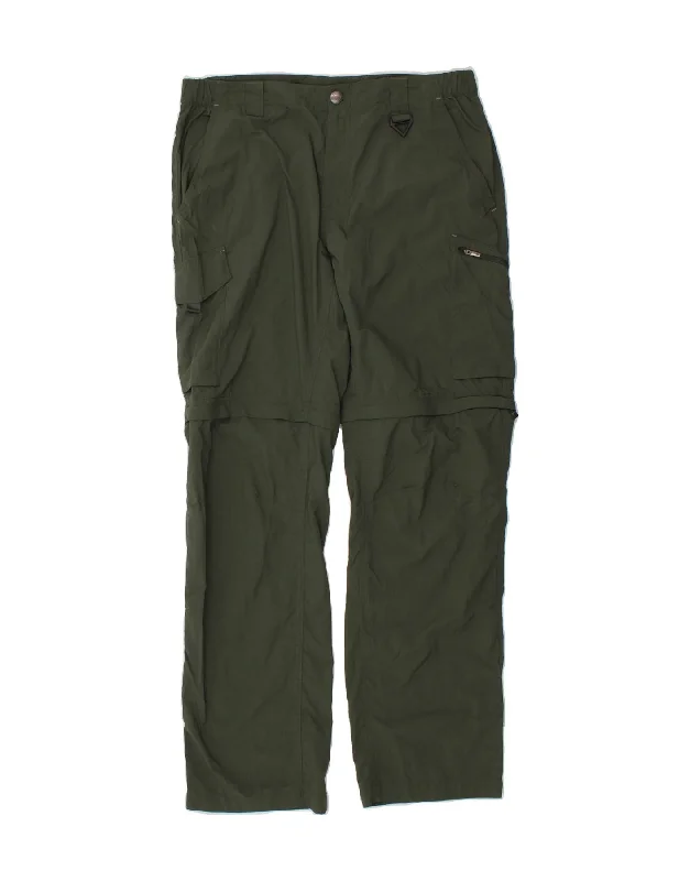 COLUMBIA Mens Omni-Shade Straight Cargo Trousers W34 L32 Khaki Nylon