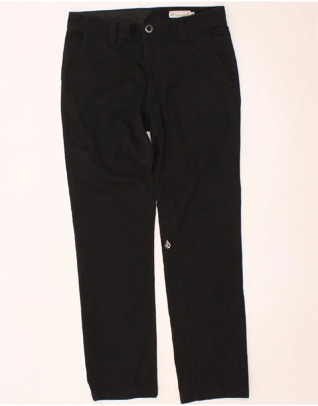 VOLCOM Mens Straight Chino Trousers W32 L31 Black Cotton