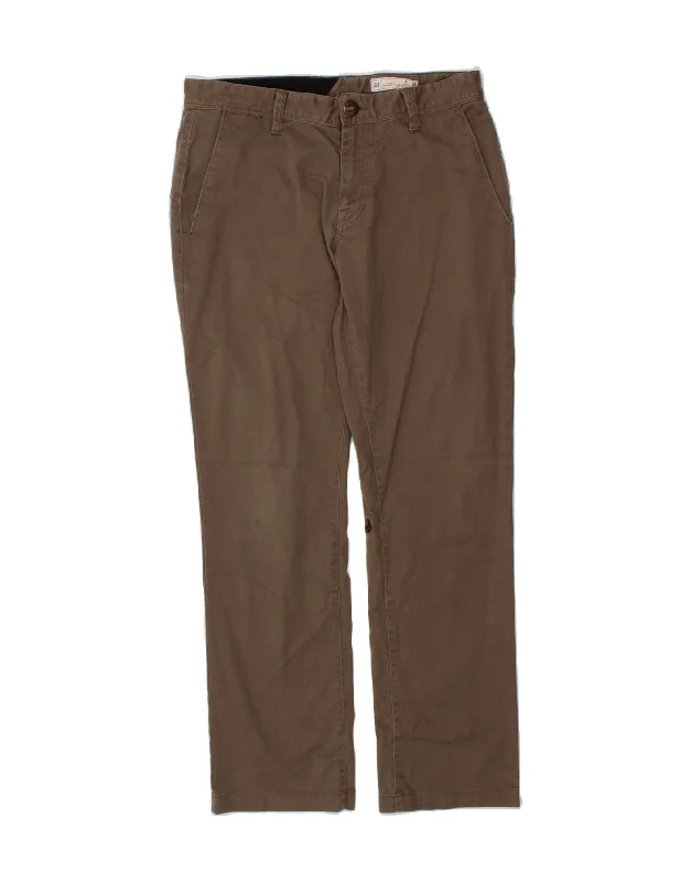 VOLCOM Mens Slim Chino Trousers W32 L30 Khaki Polyester