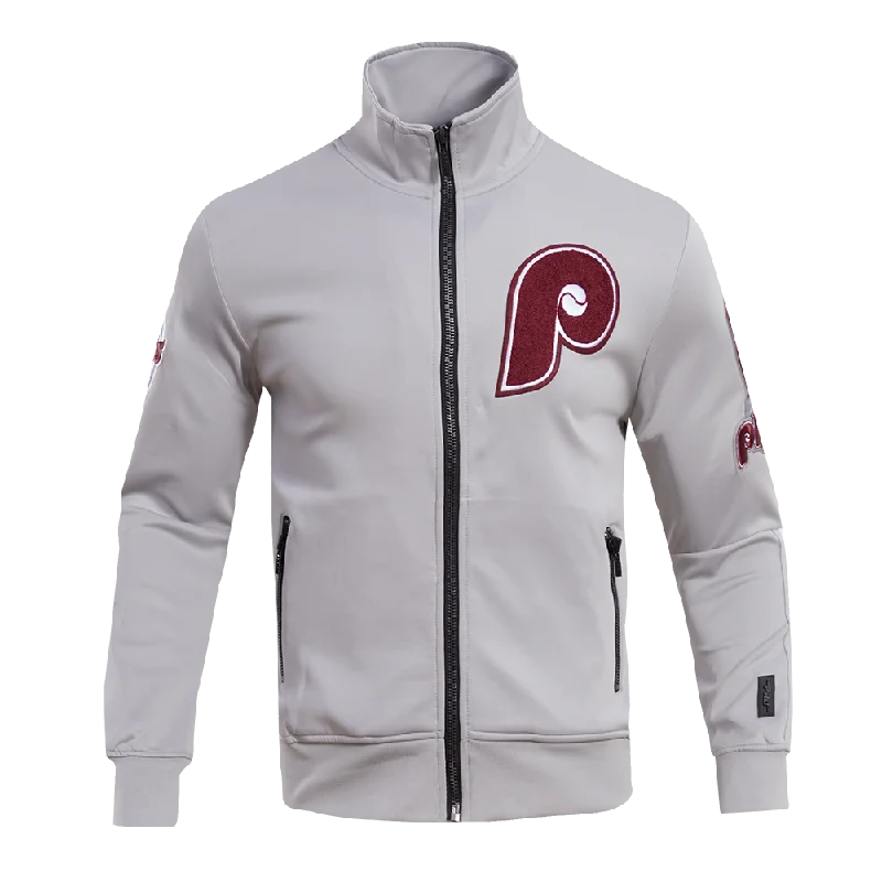 MLB PHILADELPHIA PHILLIES CLASSIC MEN'S TRACK JACKET (GRAY)