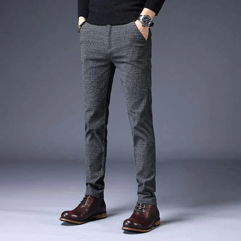 JANTOUR Men's Autumn Slim Formal Pants