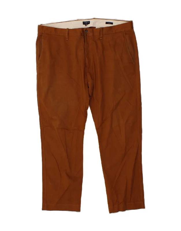 J. CREW Mens Flex Slim Chino Trousers W36 L30 Brown Cotton