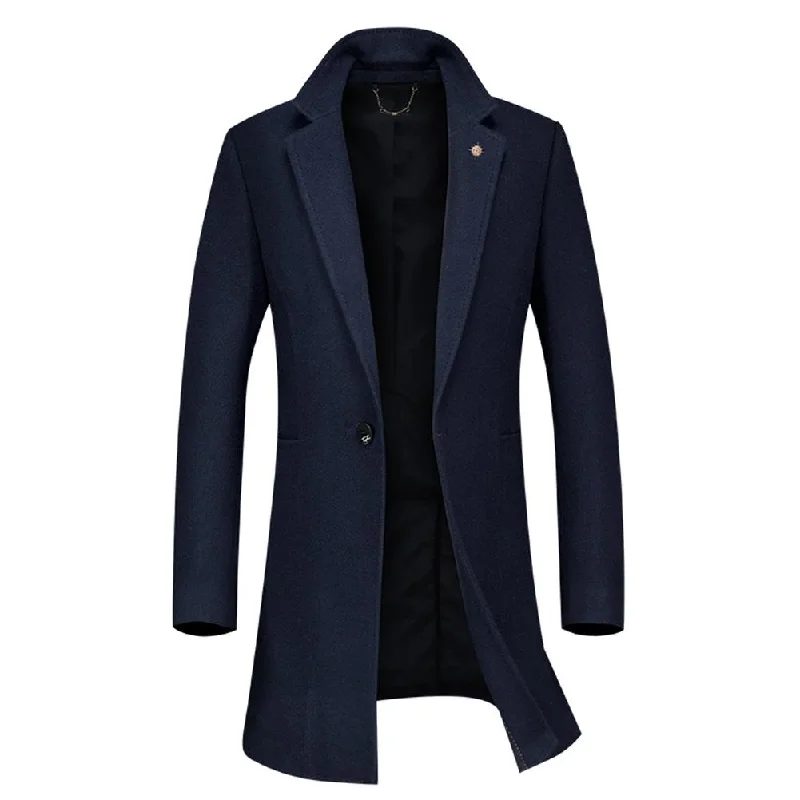 Casual Wear Woolen Overcoat Navy