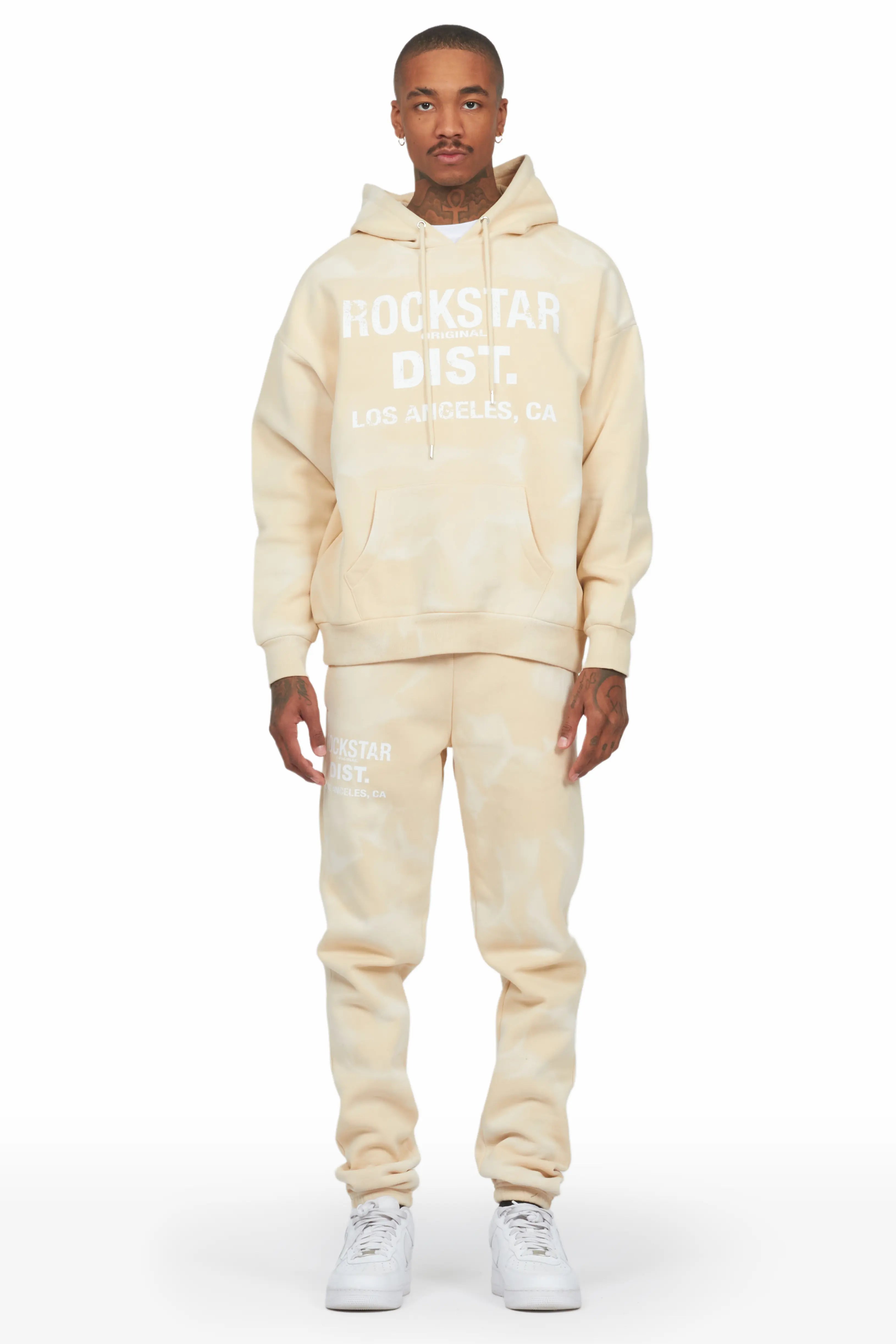 Nelly Beige Hoodie Relaxed Fit Track Set