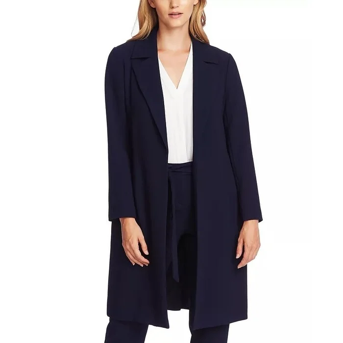 Vince Camuto Women's Notch Collar Long Parisian Jacket Navy Size M - Medium