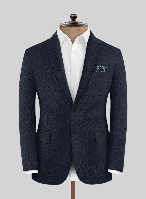 Marco Stretch Navy Blue Wool Jacket