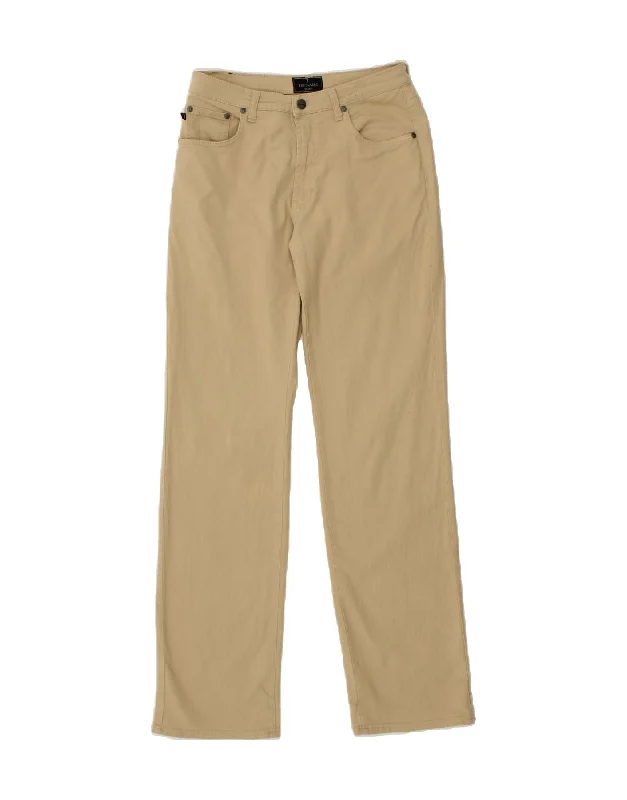 TRUSSARDI JEANS Mens Straight Casual Trousers W31 L33 Beige Cotton