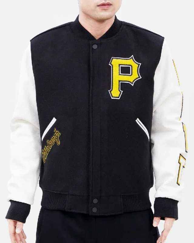 MLB PITTSBURGH PIRATES CLASSIC WOOL MEN'S VARSITY JACKET (BLACK/WHITE)