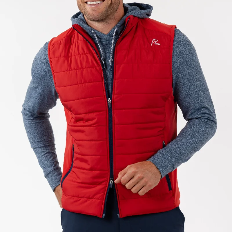 Fulton Performance Vest | Solid - Cardinal Red/Admiral Navy - USA