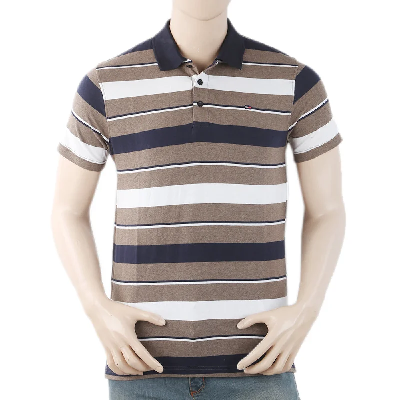 Men's Half Sleeves Polo T-Shirt - Brown