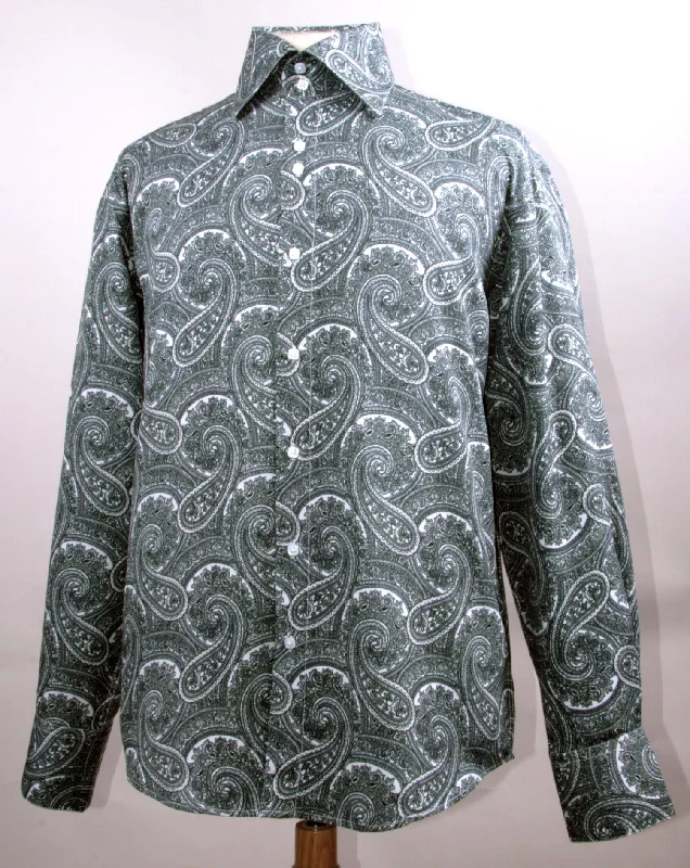 Dress Shirt Regular Fit Paisley Pattern In Black