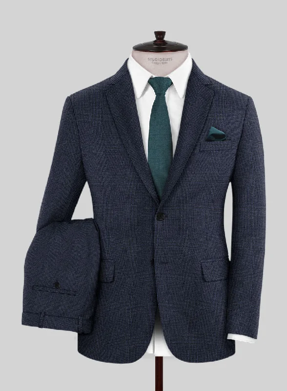 Caccioppoli Calic Glen Blue Wool Suit