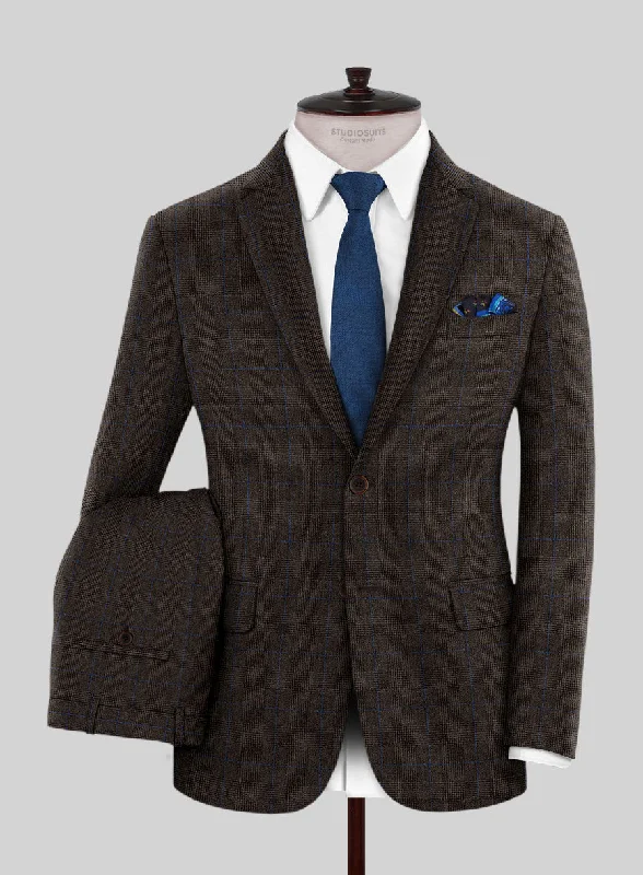 Caccioppoli Lenana Glen Brown Wool Suit