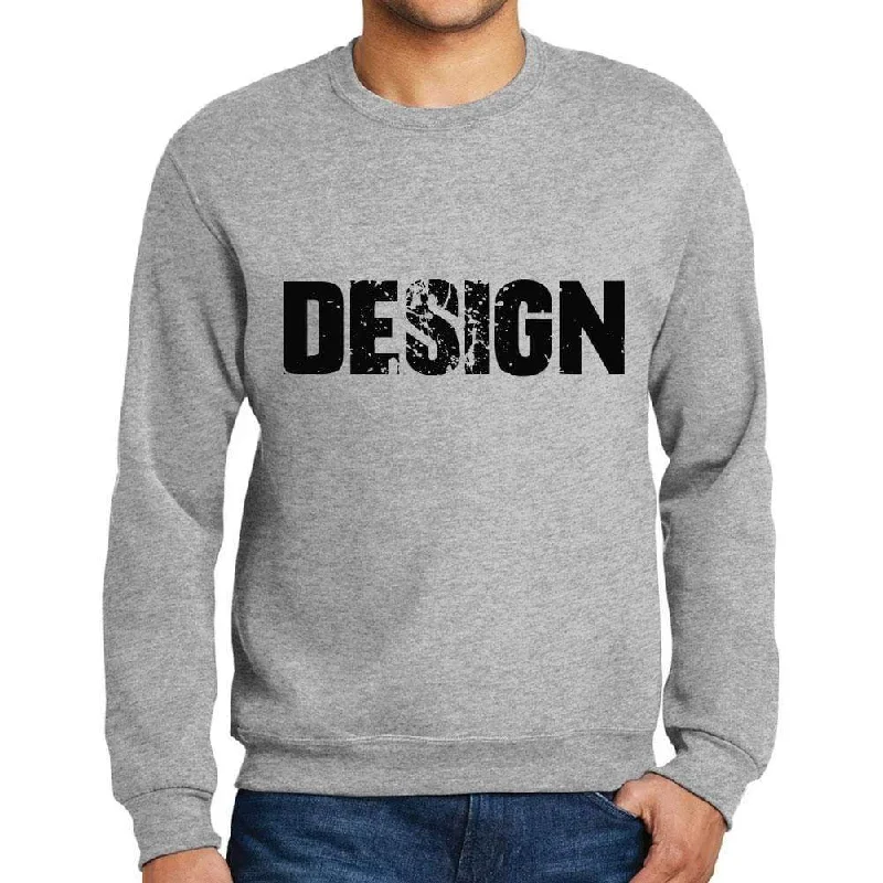 Men's Printed Graphic Sweatshirt Popular Words DESIGN Grey Marl