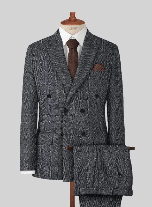 Highlander Heavy Charcoal Herringbone Tweed Suit