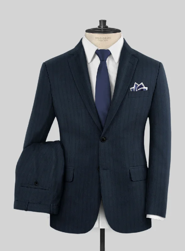 Lanificio Zegna Trofeo Dexi Blue Stripe Wool Suit