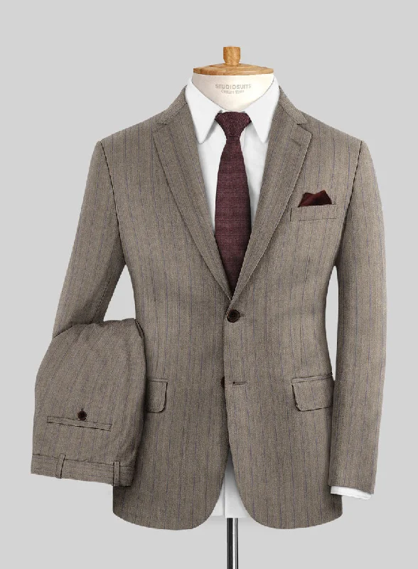 Caccioppoli Sun Dream Moltan Brown Wool Silk Suit