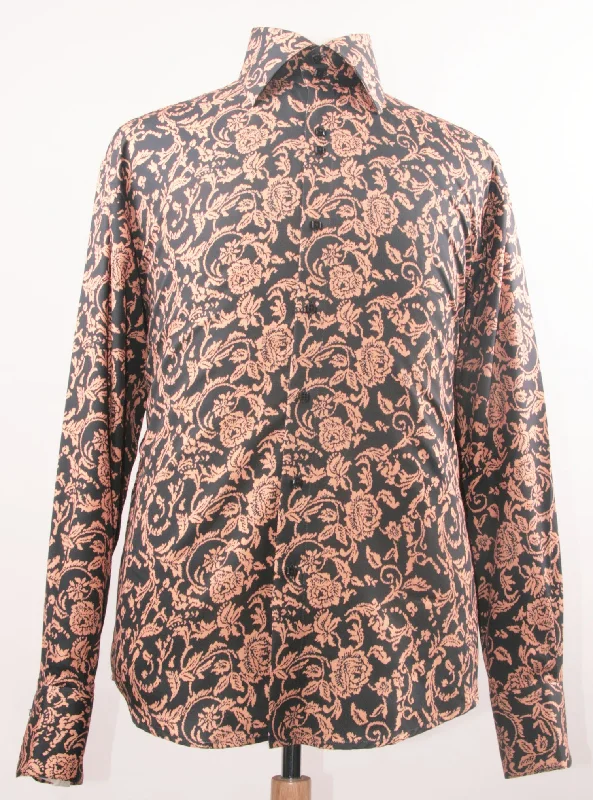 Dress Shirt Regular Fit Paisley Pattern In Tan