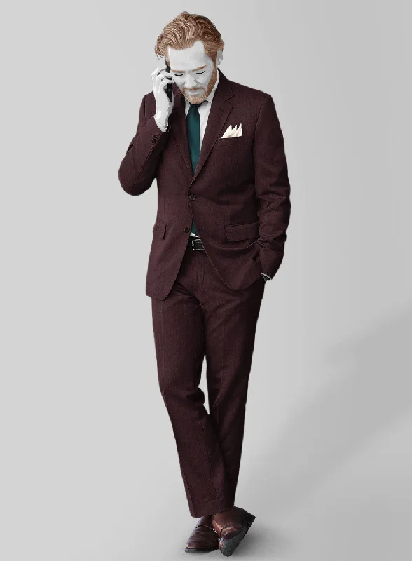 Napolean Stretch Wine Wool Suit