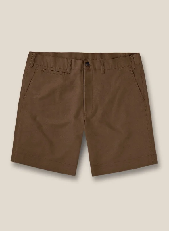 Italian Hickory Brown Cotton Stretch Shorts