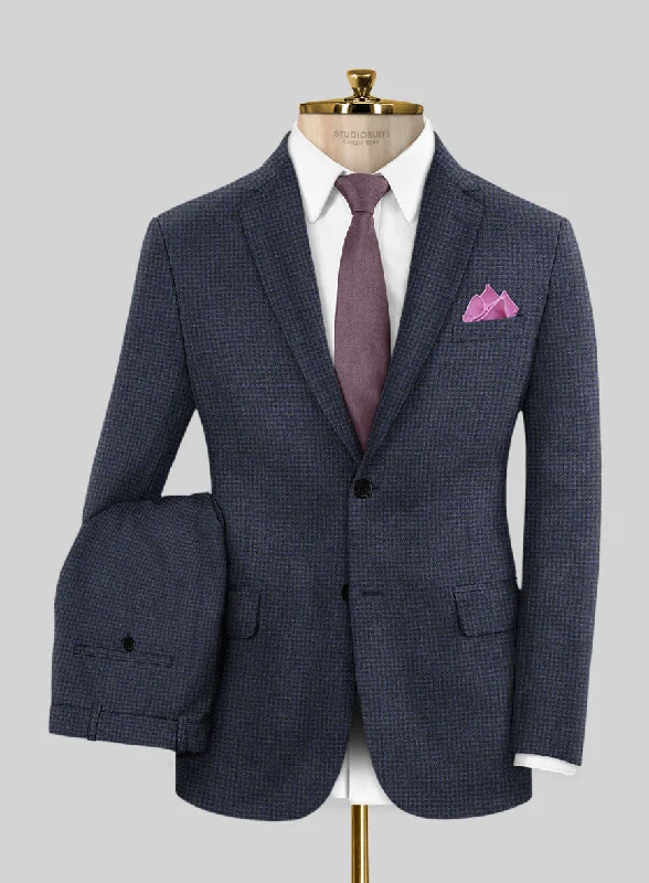 Caccioppoli Arixa Houndstooth Blue Wool Suit