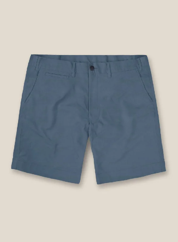 Italian Petrol Blue Cotton Stretch Shorts