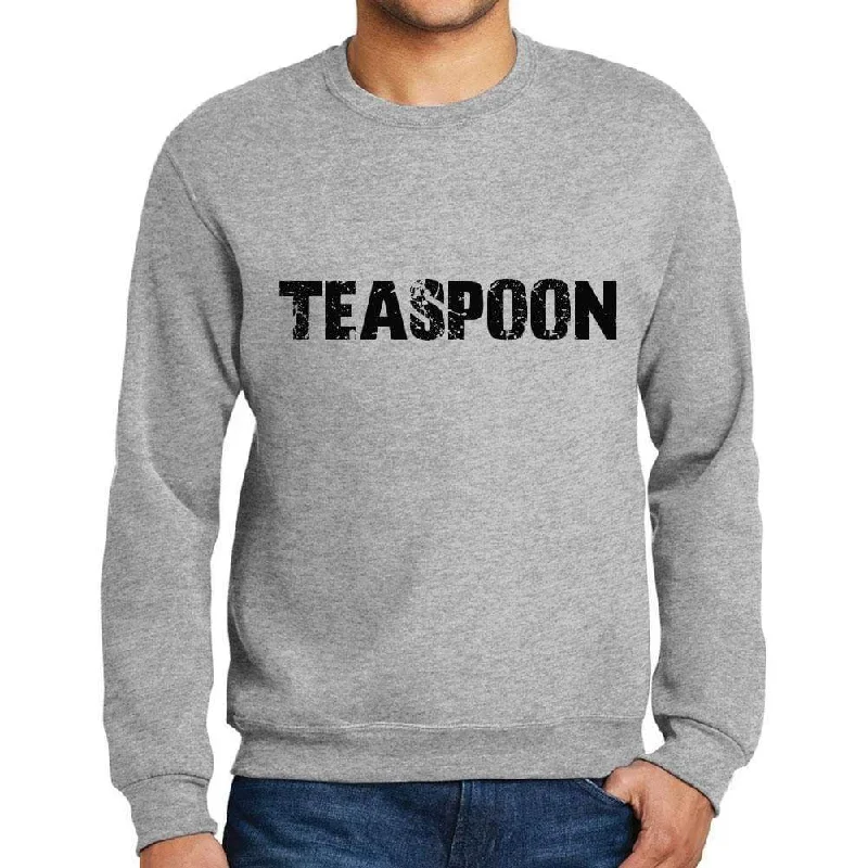 Men's Printed Graphic Sweatshirt Popular Words TEASPOON Grey Marl